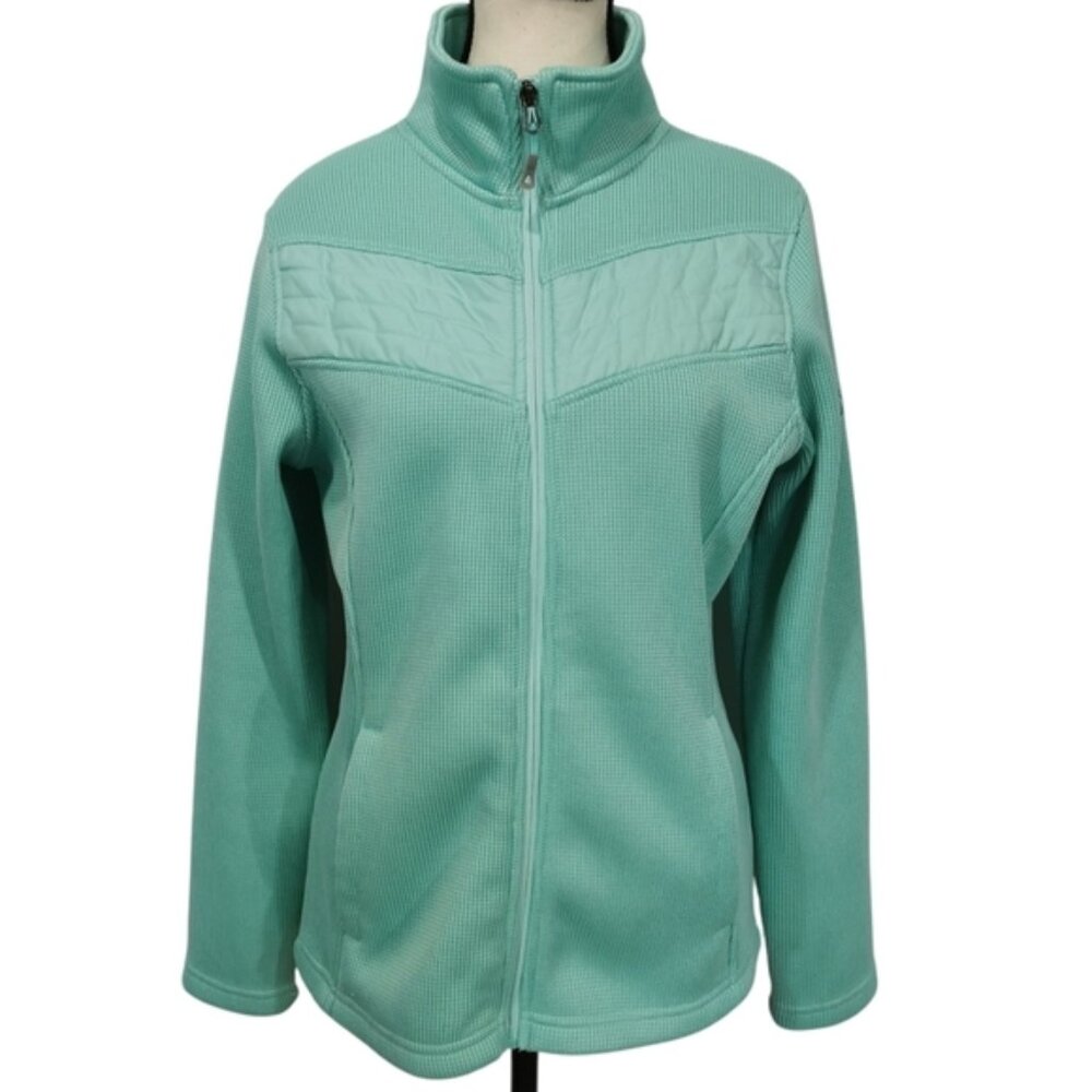 RBX Full Zip Knit Active Jacket With Fleece Lining in Mint Green - Sz S